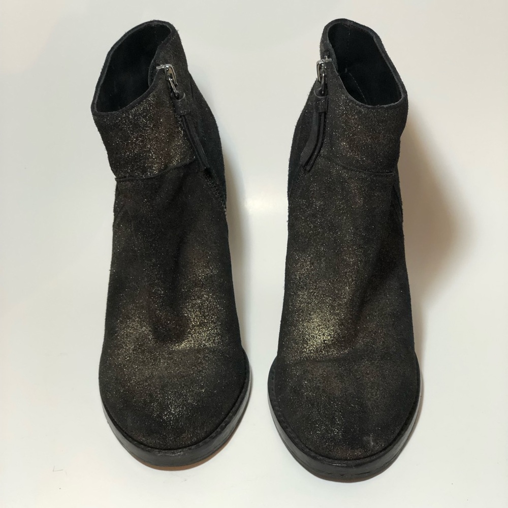 & Other Stories Metallic Genuine Leather Ankle Bootie Sz 7 - Picture 2 of 7